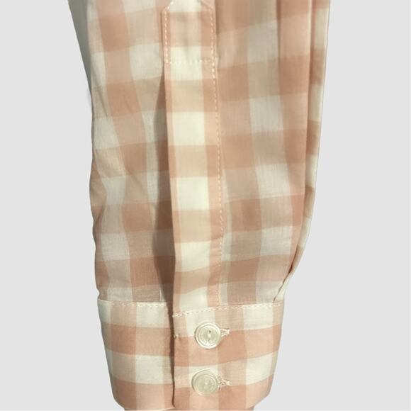 NWT Always and Forever Dusty Pink Gingham Half Button Up Popover Top Size Medium - Picture 4 of 8